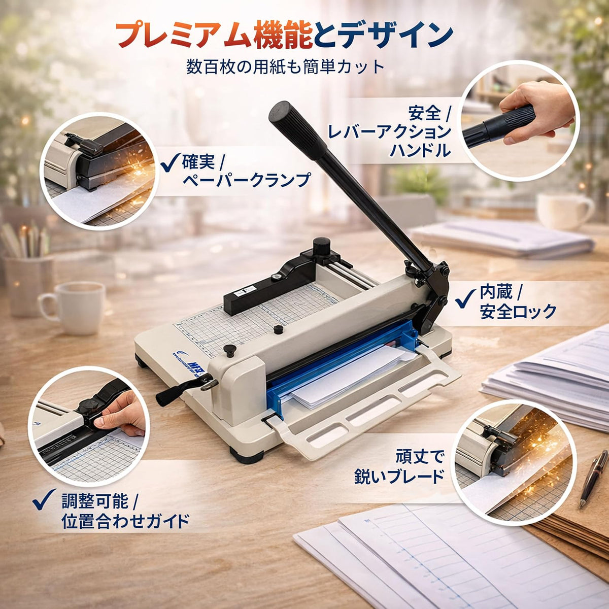 HFS(R) Heavy Duty Guillotine Paper Cutter 400 Sheet Capacity | Solid Steel Co...