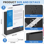 Henoyso 12 Pcs 3 Ring 1.5 Inch Binders Fits 8.5 x 11 Inch Letter Size Paper - Image 2