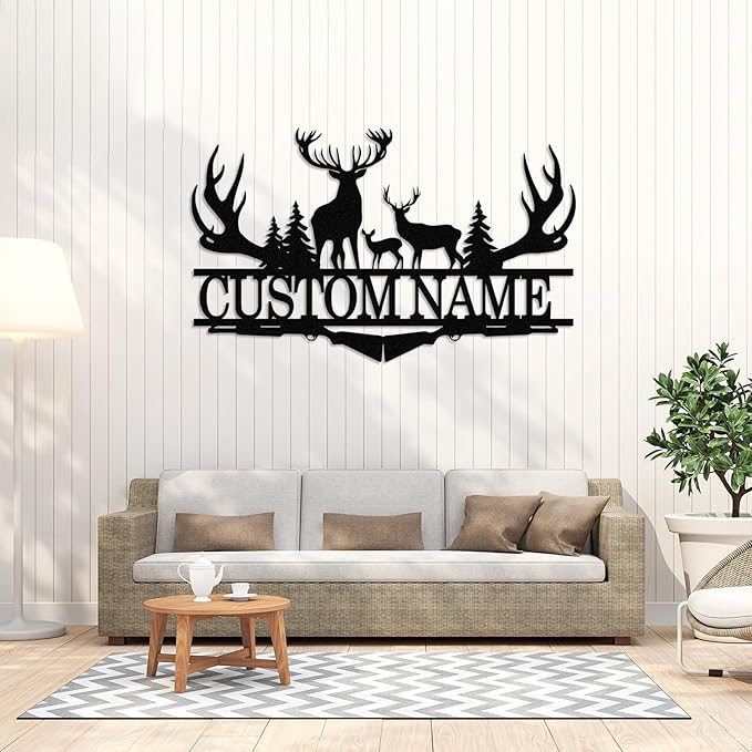 Dyoart Personalized Deer Metal Cabin Sign | Custom Metal Signs Outdoor | Deer - Image 3