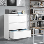 FLIXELIO File Cabinets 3 Drawer, Metal Office Storage Filing Cabinet - Image 2