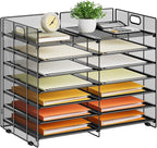 Marbrasse Desktop Literature Organizer, 12 Compartments Mesh Paper Organizer by Marbrasse