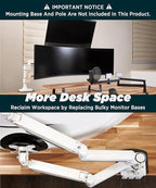 ULTRARM Heavy Duty Extension Arm Dual 49" Vertical Stacked Monitor Mount Height - Image 4