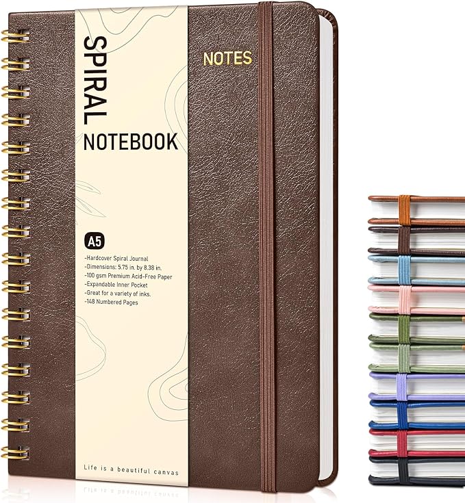 Dotted Spiral Journal Notebook, A5 Hardcover Spiral Journals by Unknown