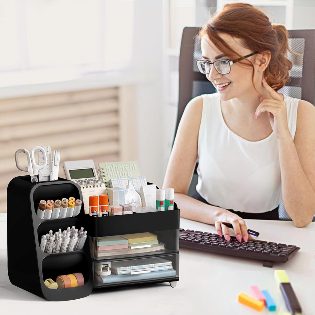 hblife desk organizer with pen pencil holder for on a desk or shelf