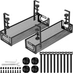 Cable Management, 2 Pack Cable Management Under Desk No Drill, Metal Cord by Unknown