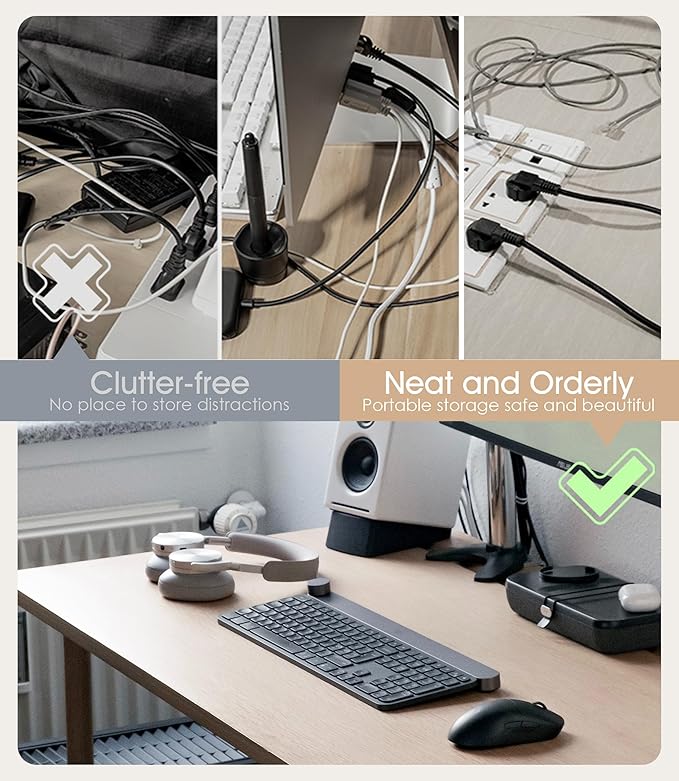 Nearockle Cable Management Under Desk, Adjustable Self-Adhesive Silicone Cable - Image 6