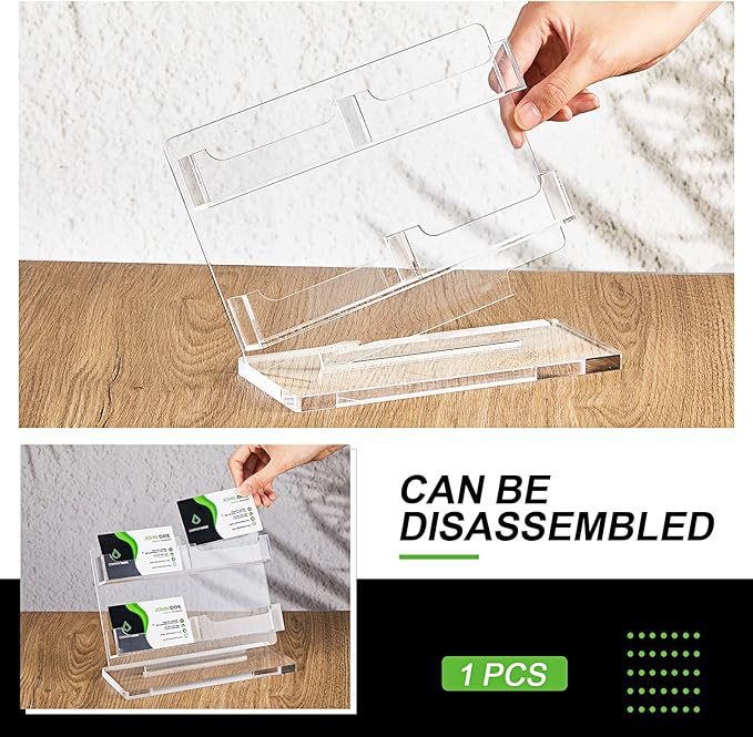 Dunzoom Business Card Holder for Desk 4 Slots Clear Gift Card Display Acrylic - Image 3