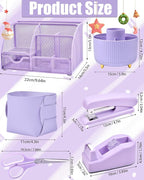 LXEVIHK 21Pcs Purple Desk Organizers and Accessories - Image 6