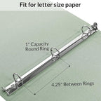 SKYDUE Clipboard Binder with Dividers, 1 Inch Linen 3 Ring Binder with - Image 5