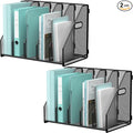 Gawerk 2 Pack Desktop File Magazine Folder Holder 5 Vertical Compartments by Gawerk