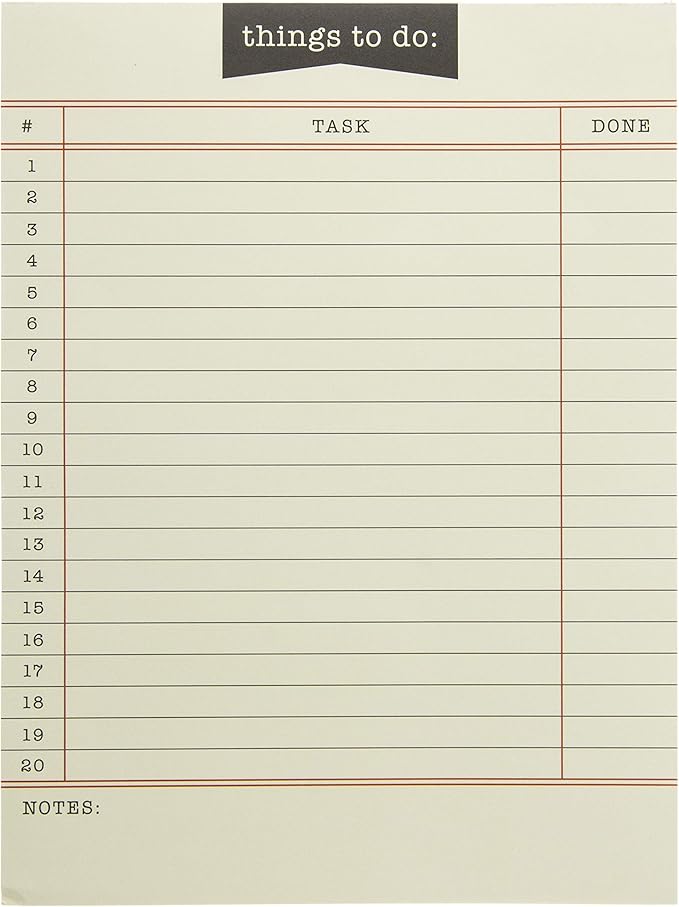 Graphique Library Card To-Do List Notepad | 150 Tear-Away Sheets | Task Planner by GraphiquedeFrance