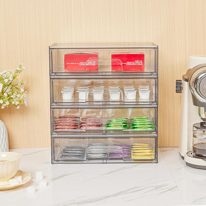 Vtopmart 12.1''W Clear Stackable Storage Drawers, 2 Pack Acrylic Plastic - Image 8