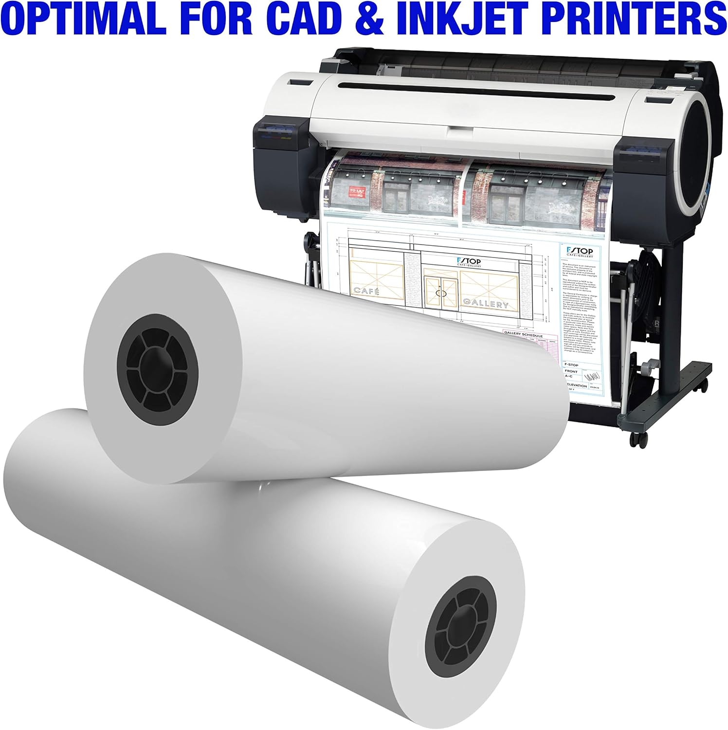 Alliance Wide Format Paper CAD Bond Rolls (20lb | 2 Rolls, 36 In x 300 Ft | 2" Core)
