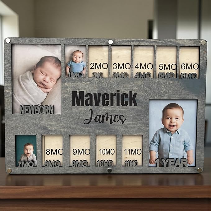 Newborn picture frame, Baby picture sign, Baby keepsake wall decor, Nursery - Image 3