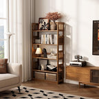 AnywaysWood 5-Tier Solid Wood Open Bookcase, Modern Display Bookshelf, by VisittheKungFuWood
