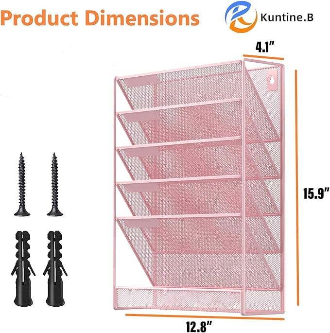 Kuntine.B 6-Tier Wall File Organizer Hanging File Organizer Cubicle Organizer - Image 2