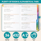 Address Book with Colorful Alphabetical Tabs – Hardcover Contact Organizer - Image 3