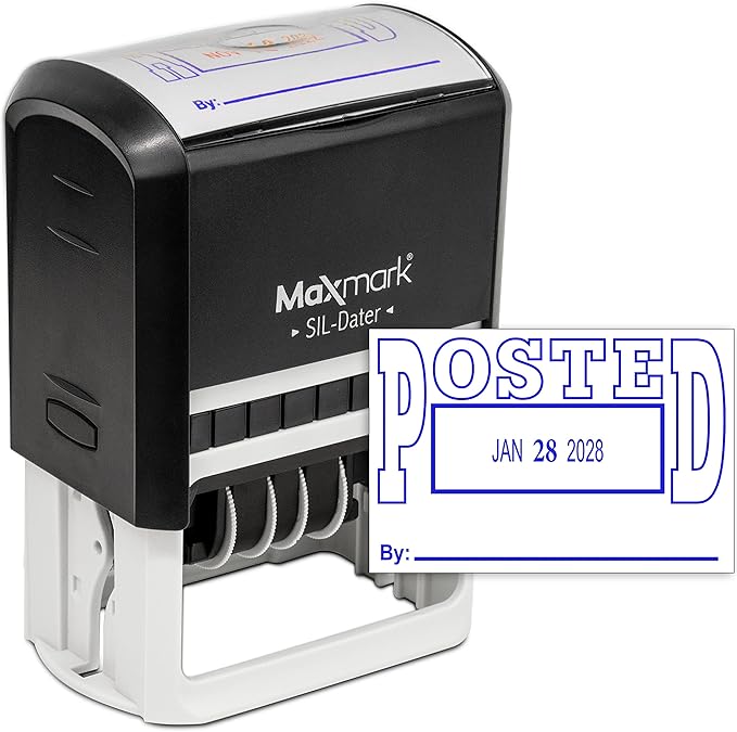 MaxMark Large Self-Inking Rubber Date Office Stamp by Maxmark