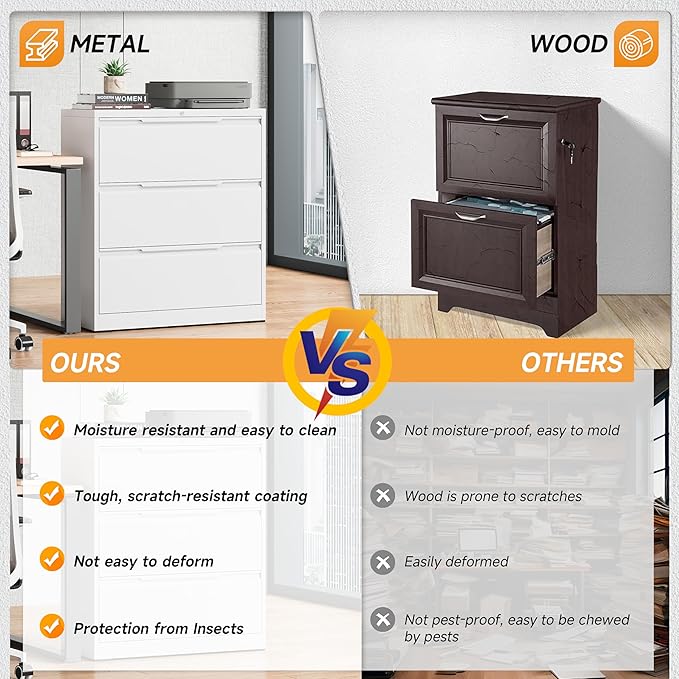 Bestoo 3-Drawer File Cabinet - Image 5