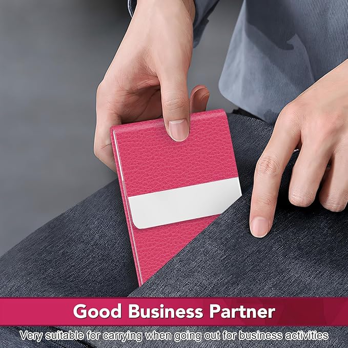 Business Card Holder with Ultra Slim Design, Business Card Case with Premium PU - Image 7