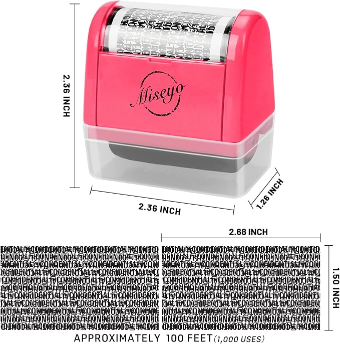 Miseyo Wide Identity Theft Protection Roller Stamp Set - Image 2