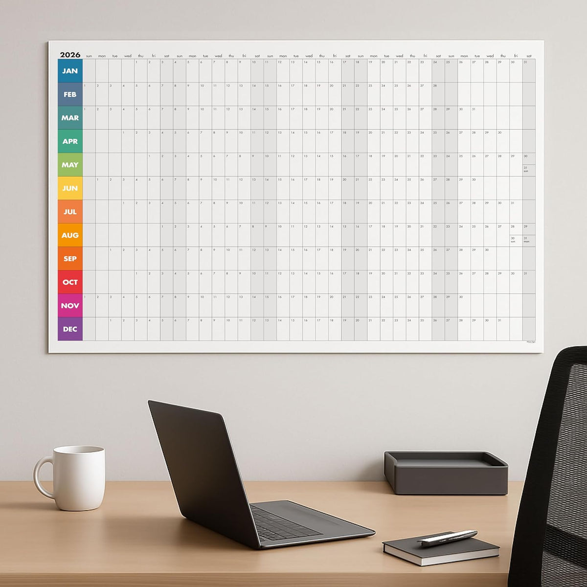 Dry Erase Wall Calendar 2026, 27×39 in — Double-Sided Yearly Planner (Dated &...