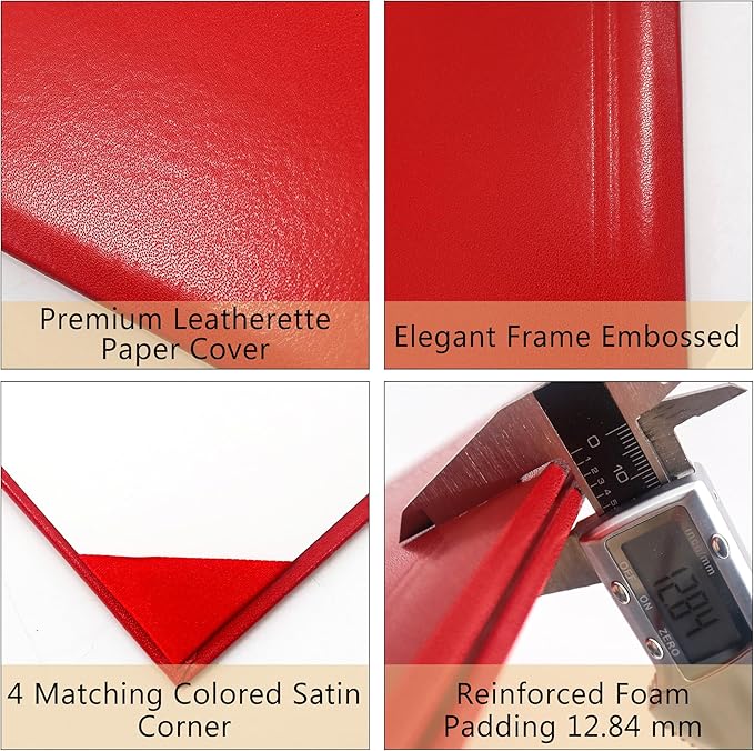 GraduationMall 11"x14" Imprinted Padded Diploma Cover Certificate Holder Red - Image 3
