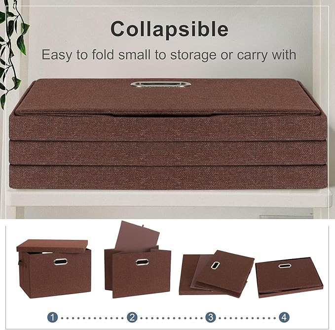 Graciadeco Large 17" 36 Quart Collapsible Stackable Storage Bins - Image 4