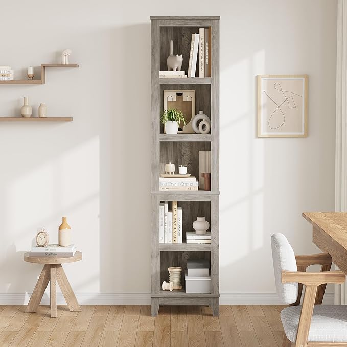 IDEALHOUSE 71" Farmhouse Bookshelf w/Adjustable Shelves & 31.5 in Whidth - Image 3
