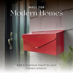 NACH Red Envelope Wall Mount Mailbox, Rust Resistant Metal Mailbox, Mailboxes - Image 2
