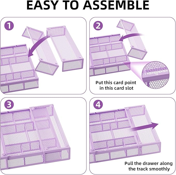 Marbrasse Expandable Desk Drawer Organizer, Mesh Drawer Organizer Tray - Image 7