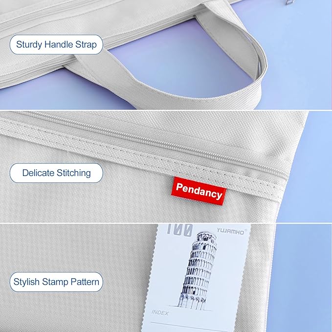 Pendancy Mesh Zipper Pouch 11x13.7 in, A4 Size Foldable Document Storage - Image 4