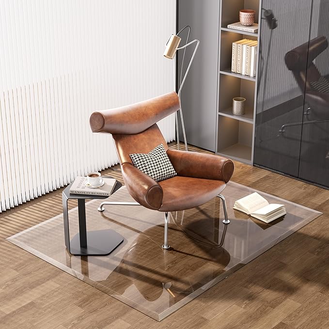59“ x 47” Beveled Edge Glass Chair Mat by Whatssuitableisthebest
