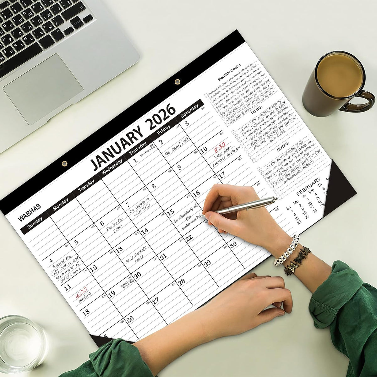 Desk Calendar 2026-January 2026 to June 2027,3 PACK-2026 Desk calendar,18 Mon...
