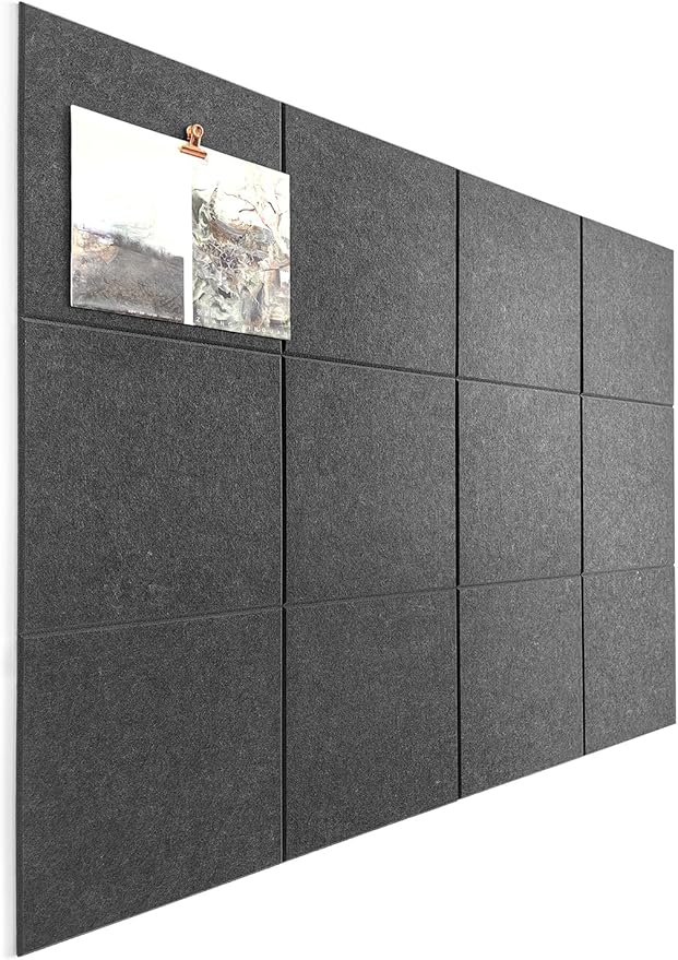Office Cork Board Alternative | Gray Felt Tiles | Felt Bulletin Board by DesignerManufacturerofInnovativeBulletinBoardSolutionsforHomeOffice