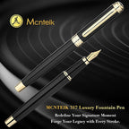 MCNTEIK 317 Fountain Pen, Stunning Luxury Black Piano Lacquer, 18K Gilded Nib - Image 4