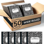 Rosmonde 50 Pack Composition Notebooks Bulk Wide Ruled, 200 Pages, 9-3/4 x 7-1/2 by Rosmonde