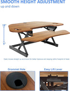 Rocelco 46" Large Height Adjustable Corner Standing Desk Converter - Image 2