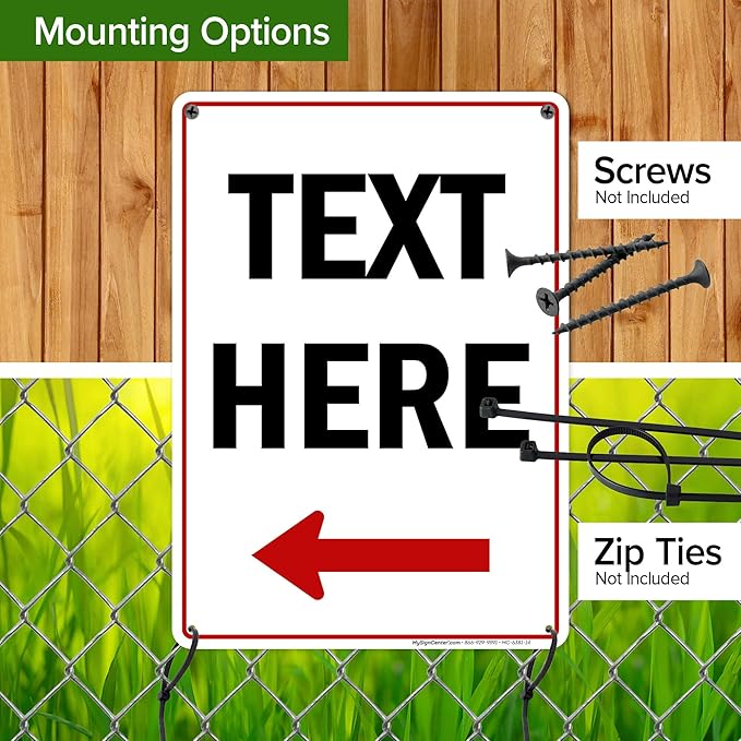 Custom Arrow, Custom Directional Sign, Left Arrow, 10x14 Inches, 55 mil thick - Image 5