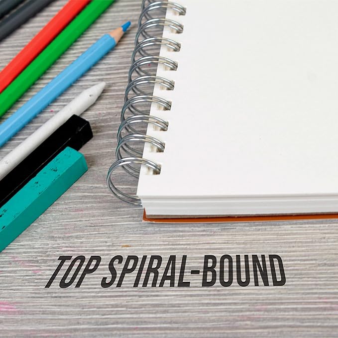 U.S. Art Supply 8"x10" Top Spiral Bound Sketch Book, 2 Pack, 100 Sheets Each - Image 4