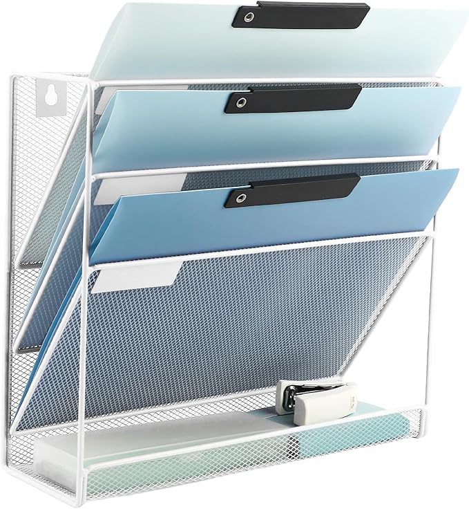 EASEPRES Desk File Organizer Mesh 4-Tier, Hanging Wall Mount Document by EASEPRES