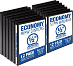 Samsill 0.5 Inch 3 Ring Binders, Made in USA, Economy Round Ring, 100 Sheet
