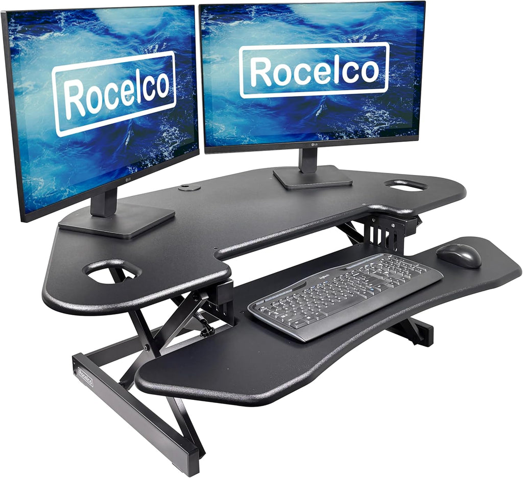 Rocelco 46" Height Adjustable Corner Standing Desk Converter