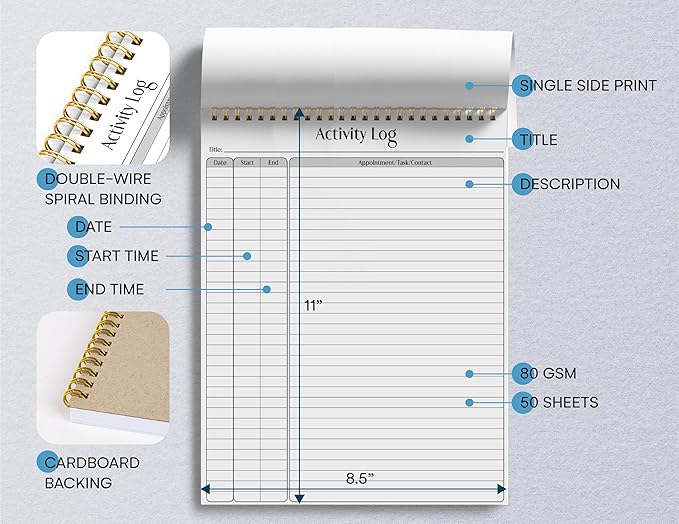 Better Office Products Activity Log Notepad, 8.5" x 11", Planning Note Pad - Image 2