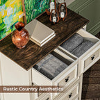 VVFLU Farmhouse 6 Drawer Dresser, Storage Drawer Chest - Image 4