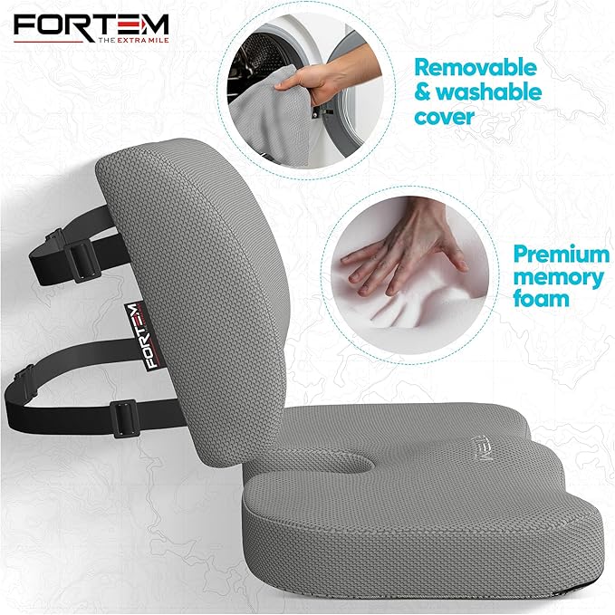 FORTEM Seat Cushion, Office Chair Cushion, Lumbar Support Pillow - Image 3