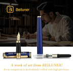 BEILUNER Blue Personalized Fountain Pen, Stunning Luxury Lacquer, 24K Gilded Nib - Image 7