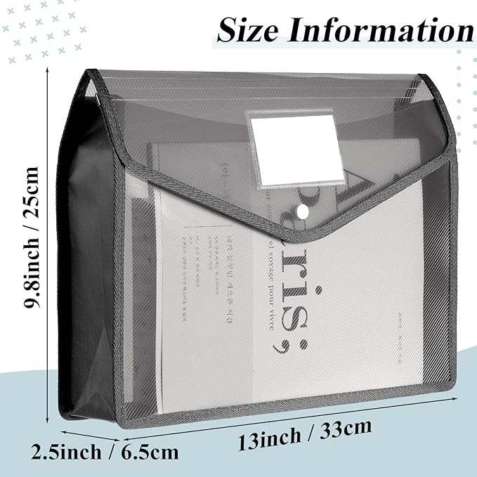 10 Pieces Plastic File Folders Envelope Expanding File Wallet Organizer - Image 2