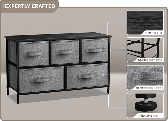 Sorbus Dresser with 5 Drawers - Image 4