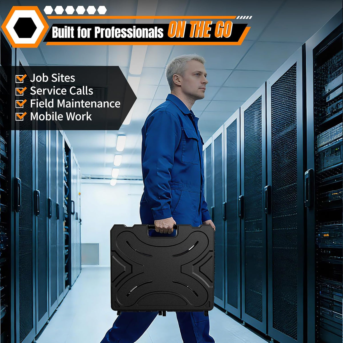 Portable Magnetic Workstation Case, Heavy-Duty Laptop Stand & Tool Organi...